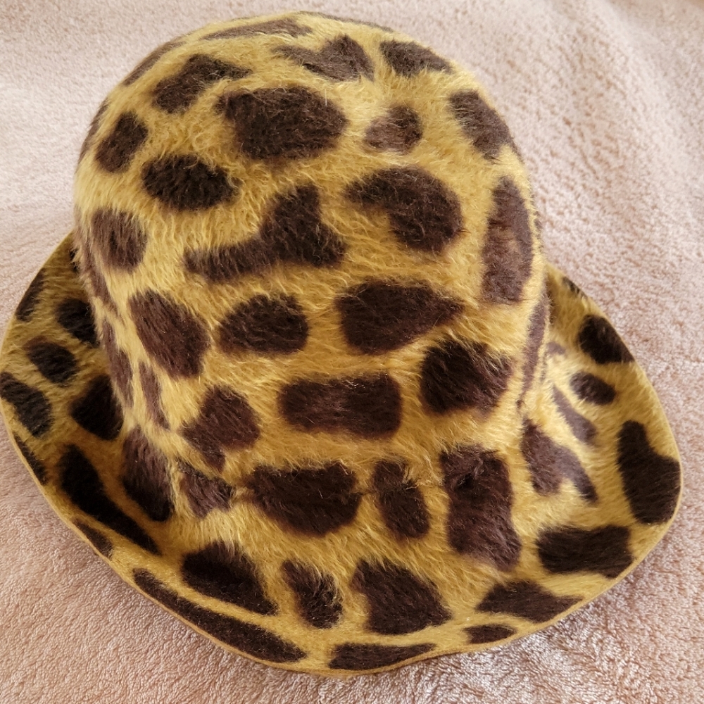 Vintage 1950's Beaver Felt Giraffe Print Hat by Georgette - Picture 8 of 14